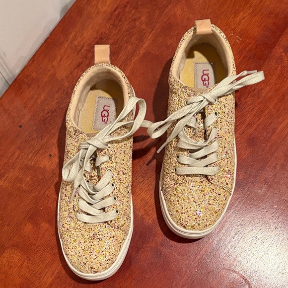 UGG Shoes - UGG Glitter Sneakers - Gold and Cream